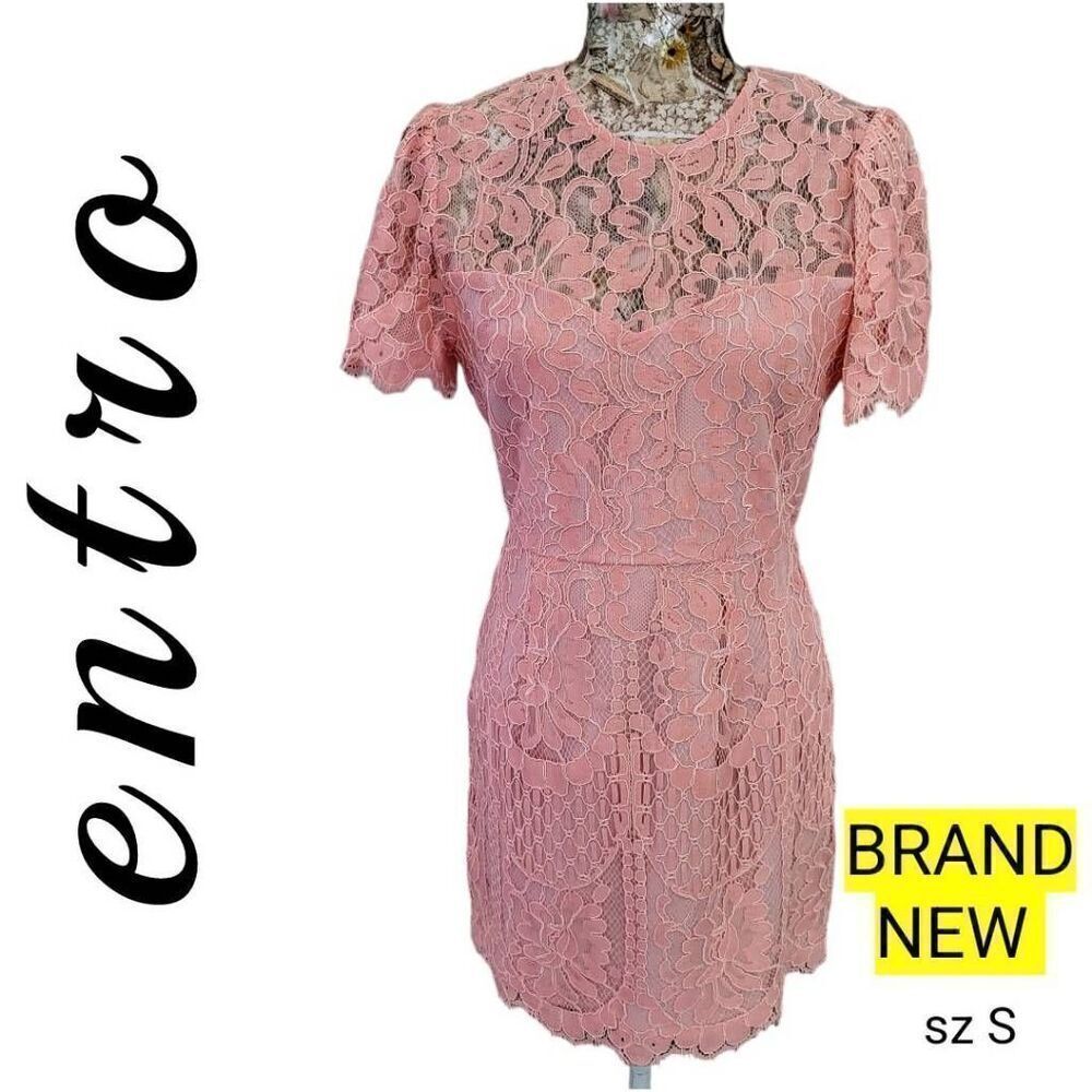 Entro Pink Lace Feminine Bodycon Short BRAND NEW with Tags Dress